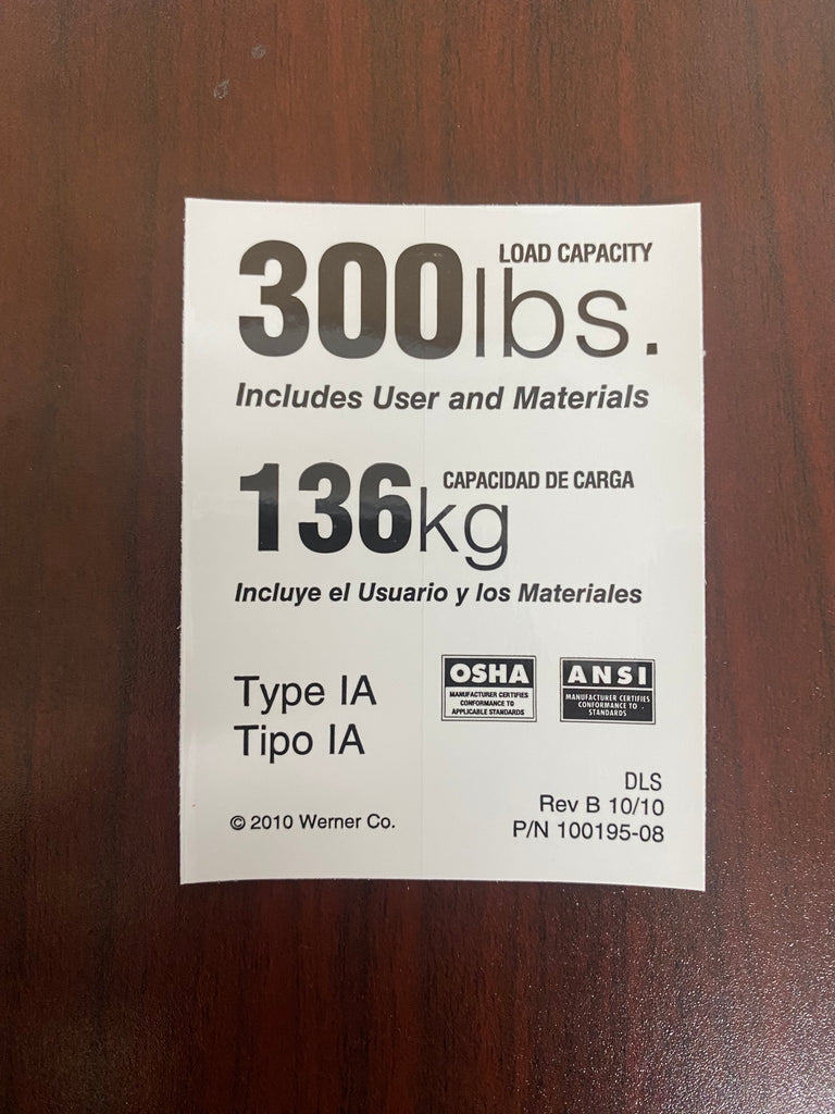 Ladder Weight Rating Stickers at Cindy Austin blog